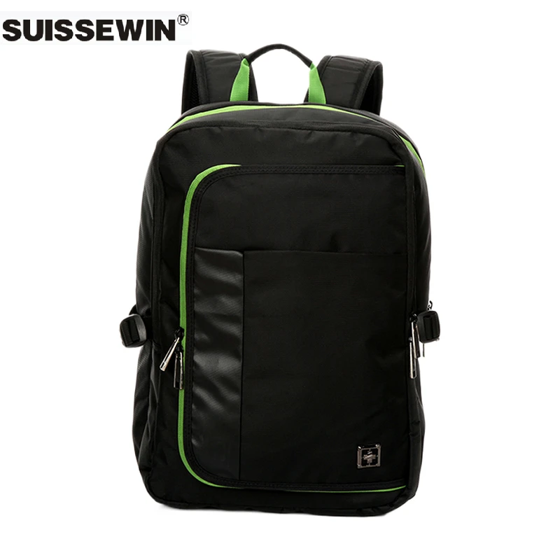 SUISSEWIN瑞士军刀新品大容量韩版潮流收纳细致男女双肩电脑背包
