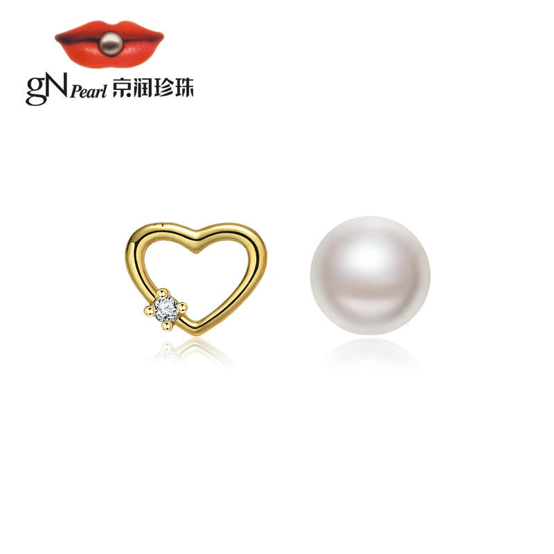 gN Pearl/京润珍珠京润珍珠 恋情 合金淡水珍珠耳钉6-7mm白色