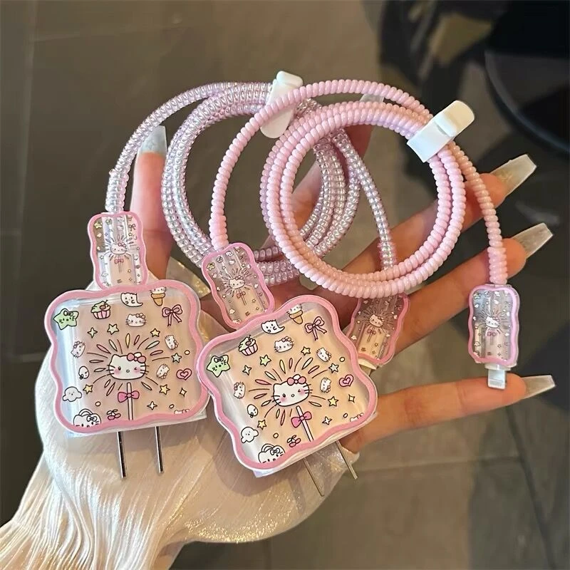 HelloKitty数据线保护套苹果15手机缠绕绳iPhone14pro快充20w壳13