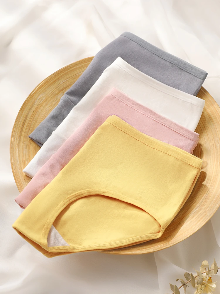 女士内裤女款纯棉高级中腰舒适无痕少女夏季全棉裆三角裤透气薄款