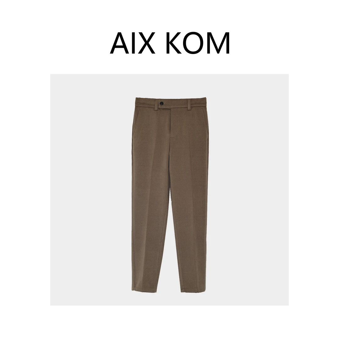 AIX KOM｜冬季保暖新款高级感雅痞帅锥型裤通勤简约时尚设计师加厚