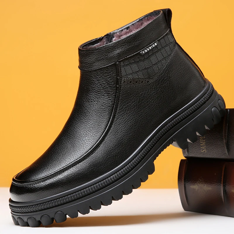 达官贵人冬季雪地棉鞋男加绒加厚雪地靴皮毛一体鞋男鞋保暖鞋高帮