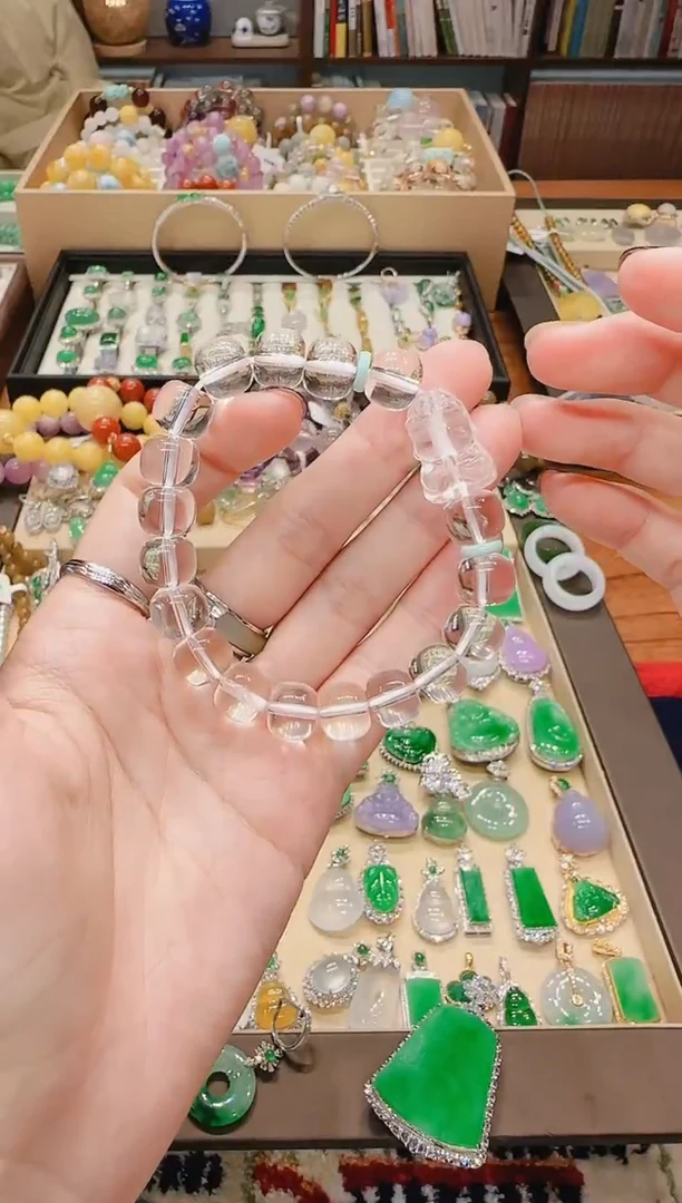 【闪购商品】水晶手串未镶嵌无相宝宝佛白水晶手串