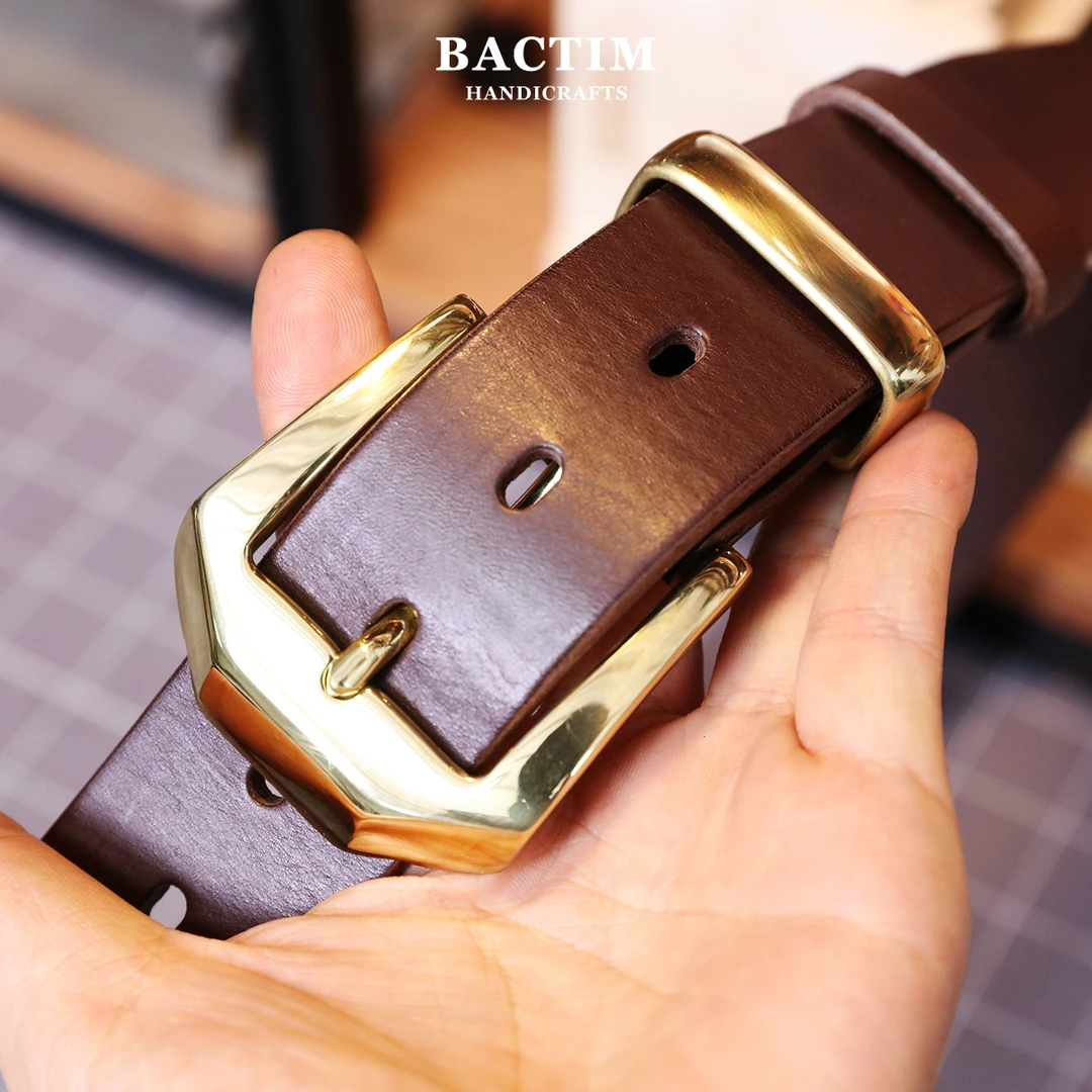 手工头层牛皮腰带真牛皮皮带男士真皮裤带时尚潮流百搭针扣裤腰带