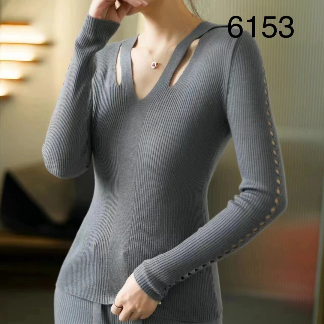 6153  （部分无水洗唛，介意慎拍）SANFAN新款针织衫