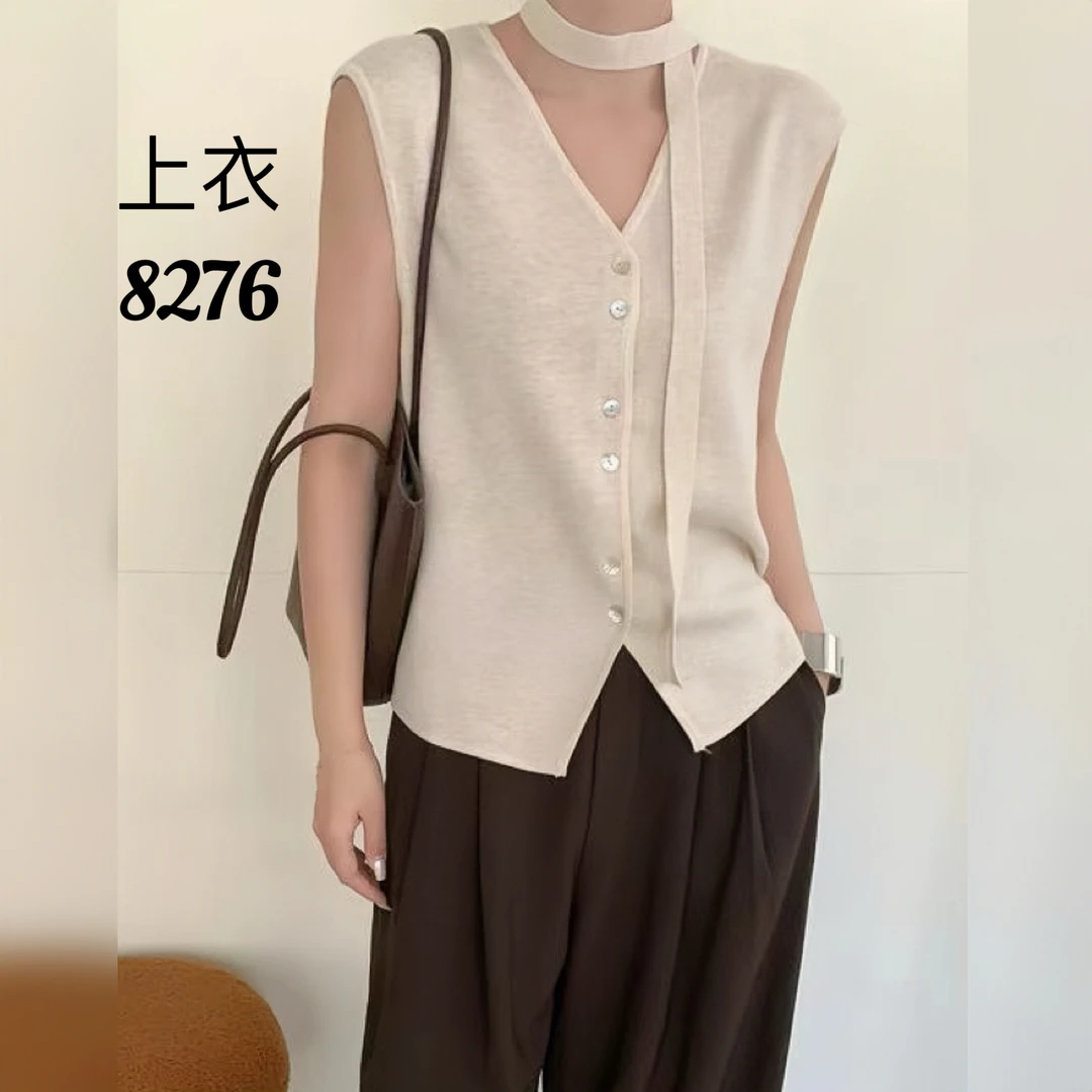 8276（部分无水洗唛，介意慎拍）SANFAN新款针织马甲开衫