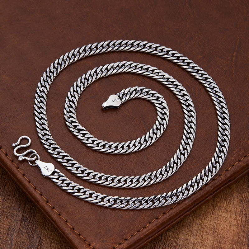 链子925银 古巴链男粗链子霸气简约轻奢时尚欧美个性坦克链潮流