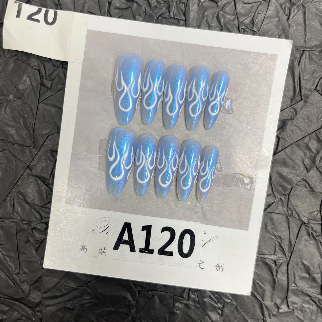 【A120】花花纯手工~辣妹晕染猫眼秋冬法式渐变ins风穿戴甲报恩好物