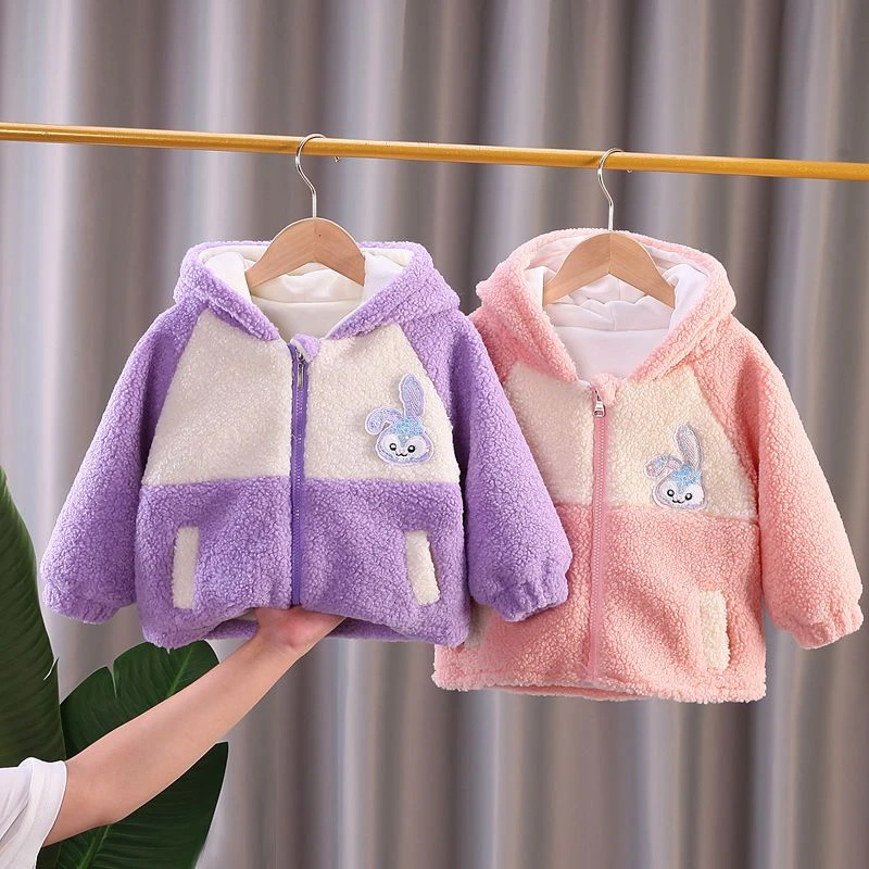 【小扬哥推荐】女童加绒外套连帽秋冬季新款女宝宝1-3岁5儿童加厚