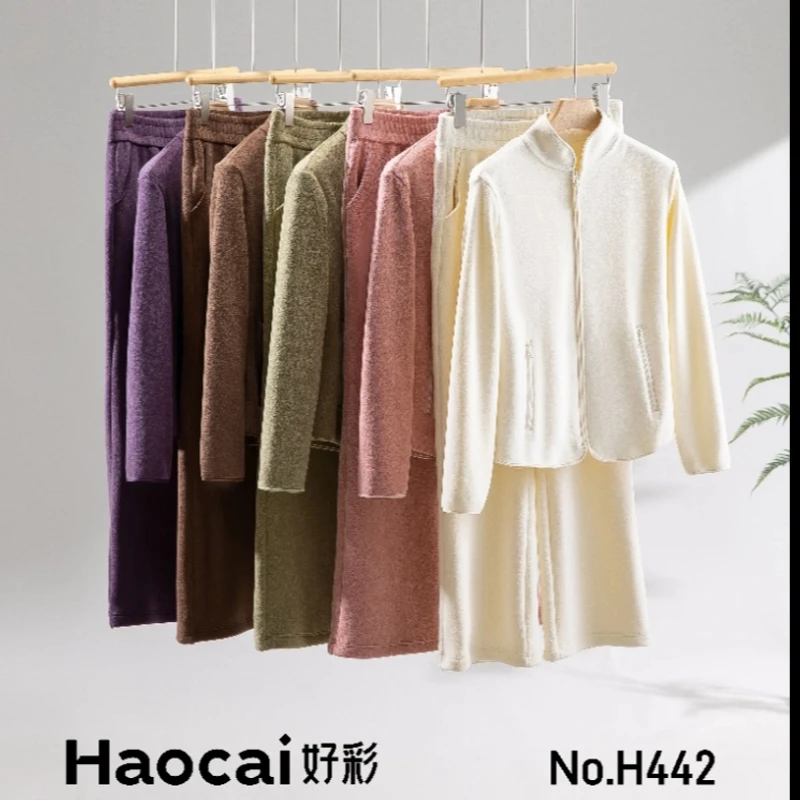 品牌好彩女士新款绒磨磨休闲套装442