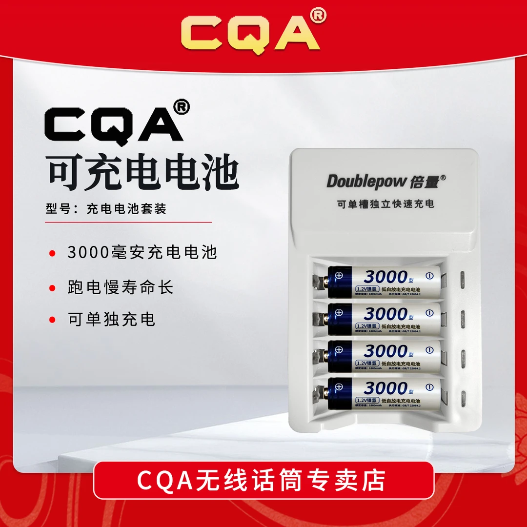 3000毫安可充电电池套装，质量安全可靠极速充电设计