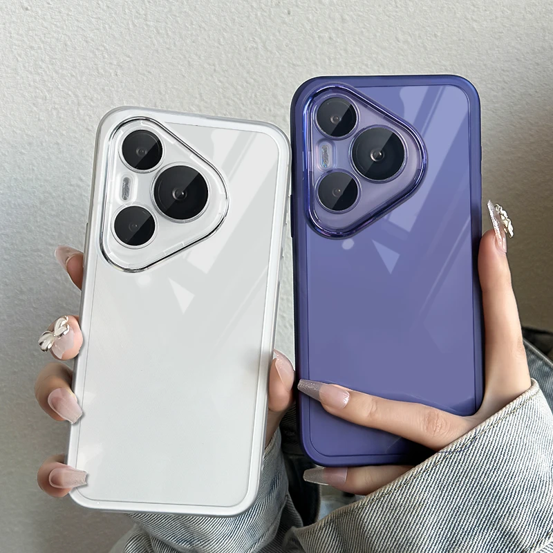 适用华为pura70pro魅眼手机壳mate60自带镜头膜nova12全包保护套