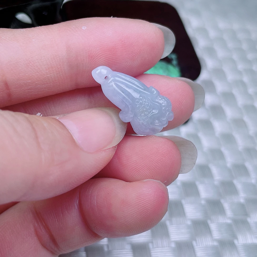 缅甸老坑全胶感紫罗兰白菜吊坠尺寸19-10-6m雕工精细重量1.78g