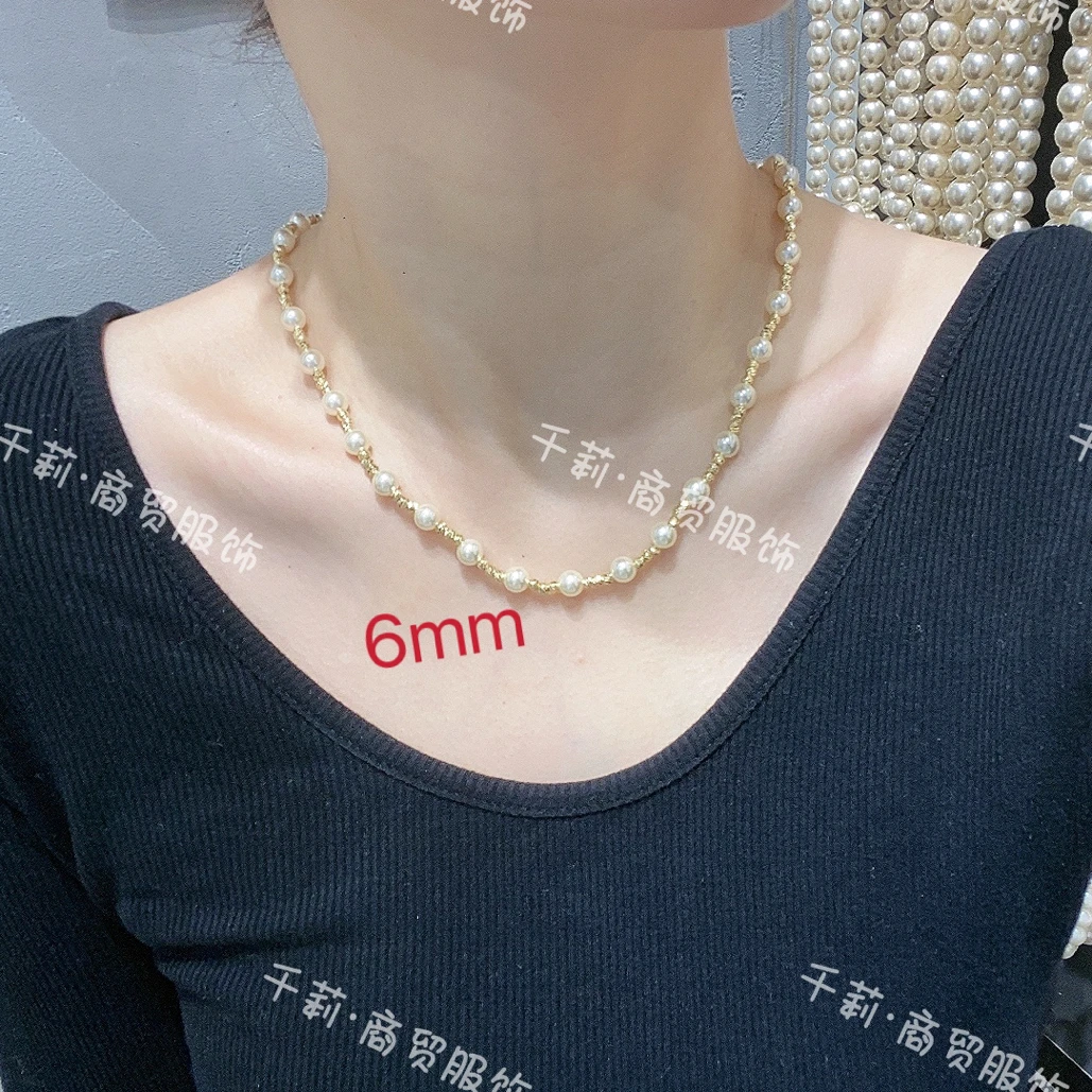 铜合金项链 施家满天星珠珠项链高端大气轻奢小众高级感