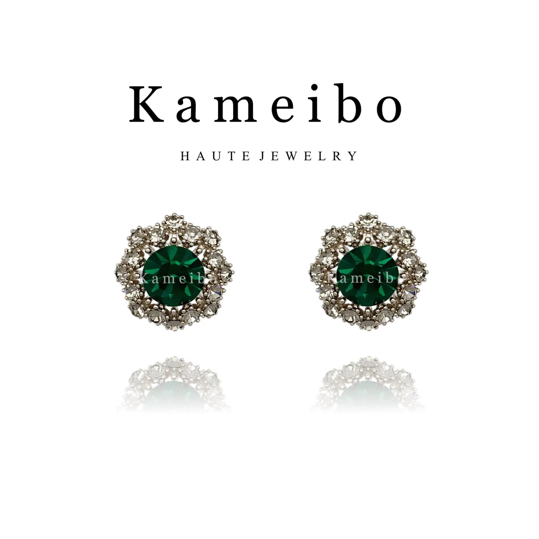 铜合金耳饰 Ka·绿雪DK6070高级感雅丹风气质时尚轻奢百搭耳钉耳环