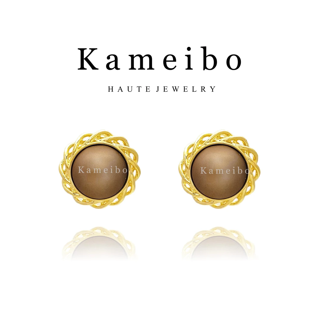 铜合金耳饰 Ka·咖花DK6005高级感雅丹风气质时尚轻奢百搭耳钉耳环