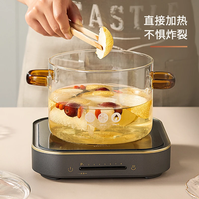 加厚高硼硅玻璃双耳炖锅汤锅电陶炉明火高温宿舍泡面碗家用沙拉碗