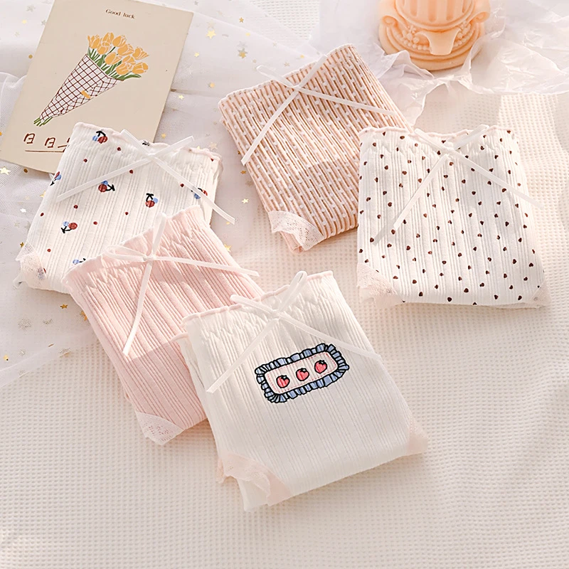 【少女内裤对对碰】【30包内不重款】中腰性感纯欲可爱三角内裤苦茶子