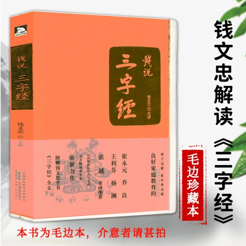 毛边本钱文忠：钱说三字经/钱文忠教授潜心三年重新解读三字经书籍