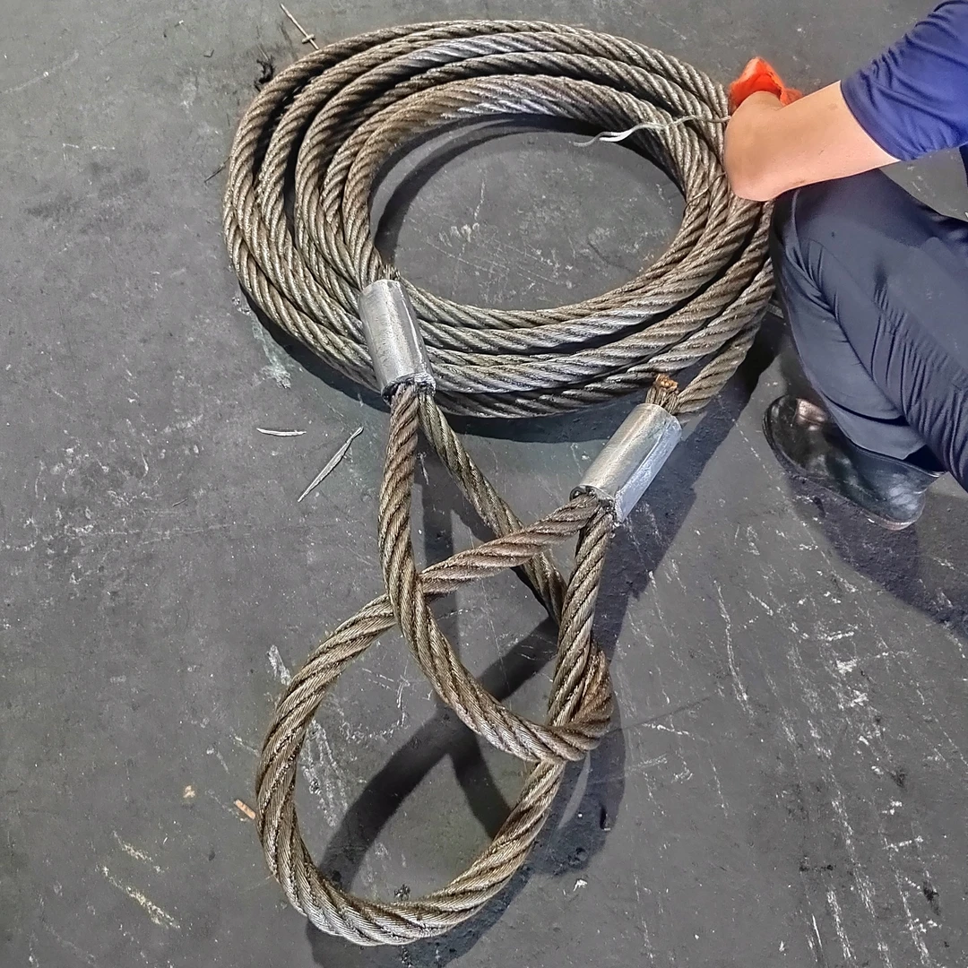 压扣钢丝绳 拍一发四压扣定制各种长度钢丝绳12-22mm