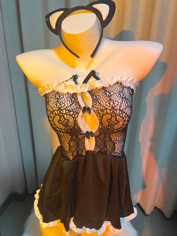 【80-120】纯欲性感诱惑小野猫睡裙