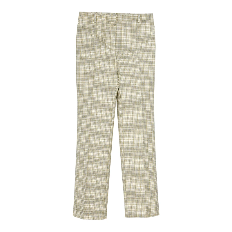 色织格纹西服长裤KK5824