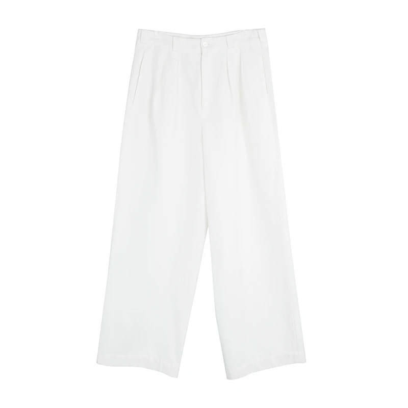 斜纹棉麻阔腿裤KK6221