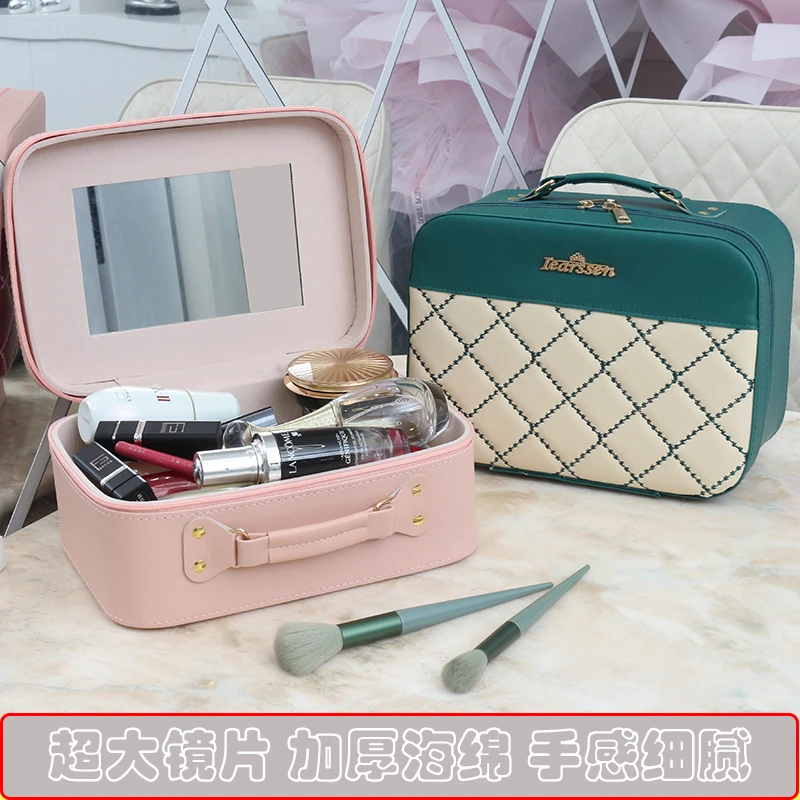 网红便携化妆箱旅行防水收纳箱手提高级时尚简约多功能旅行化妆包