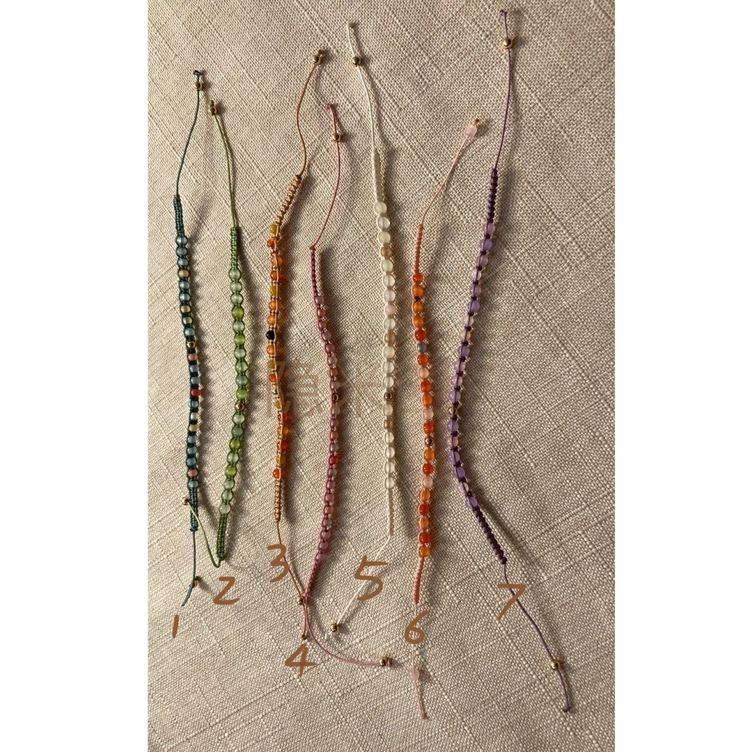 合金石英石手链 合金莫桑石手链小众百搭设计时尚个性编绳手链