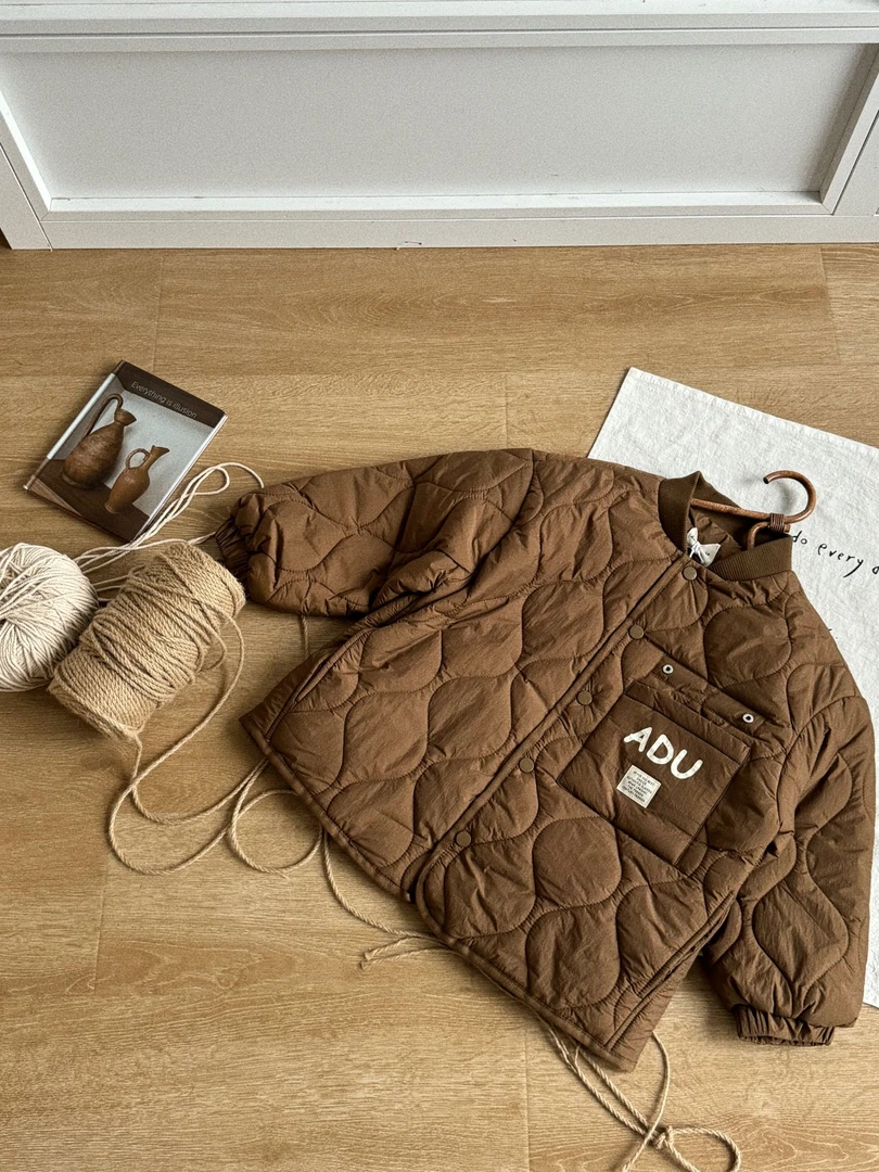 8850（现货）韩版儿童ADU后背刺绣夹棉外套