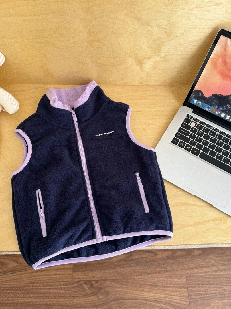 601（现货）韩版儿童双面暖暖绒三色马甲