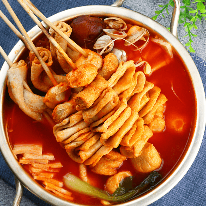 韩式鱼饼+年糕 部队火锅关东煮海鲜食材火辣鸡爪炒年糕炒鱼饼小吃
