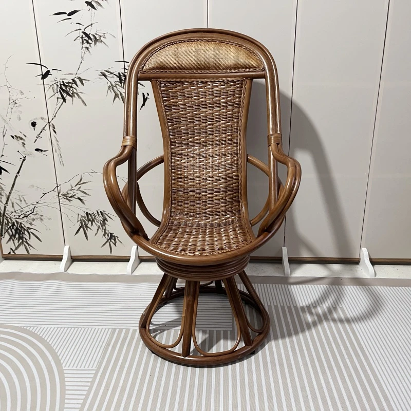 藤椅转椅休闲客厅阳台老人椅电脑椅书房