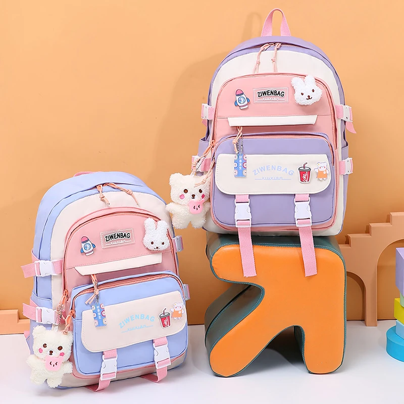 儿童书包小学初中生男童中学生一四五2024轻便森系撞色新款双肩包