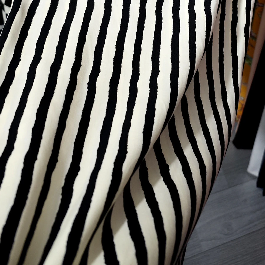 正品【佰汇福品牌绵绸】夏季高支高密人造棉布料条纹