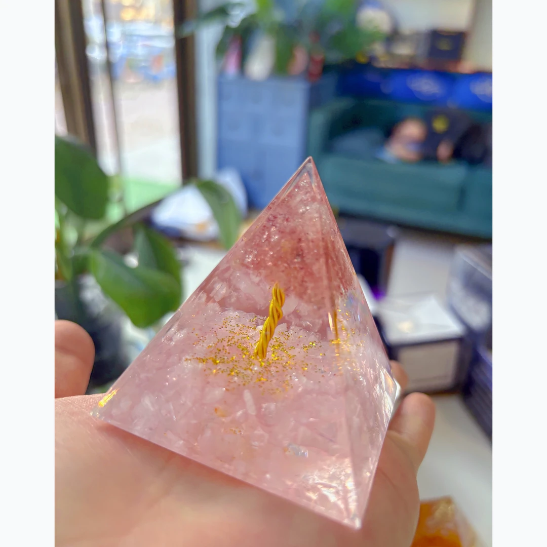 渐变水晶塔摆件精美创意客厅装饰品家用（带灯台）简约隔热