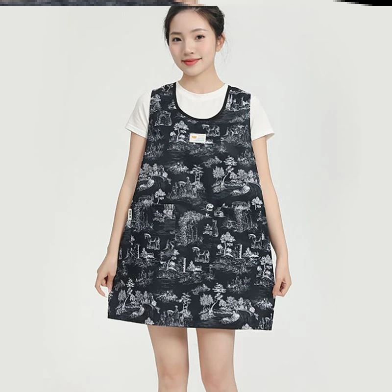 不粘毛灰尘围裙2024年新款家用厨房厨房专用美甲师专用背心式韦裙