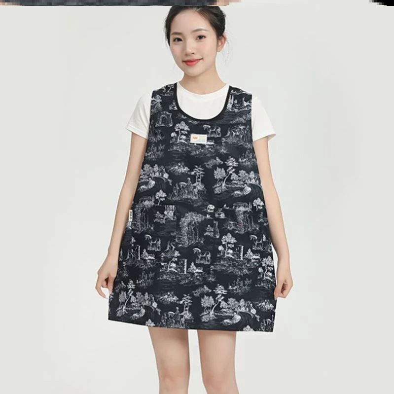 不粘毛灰尘围裙2024年新款家用厨房新款防水防油夏季薄款透气背心