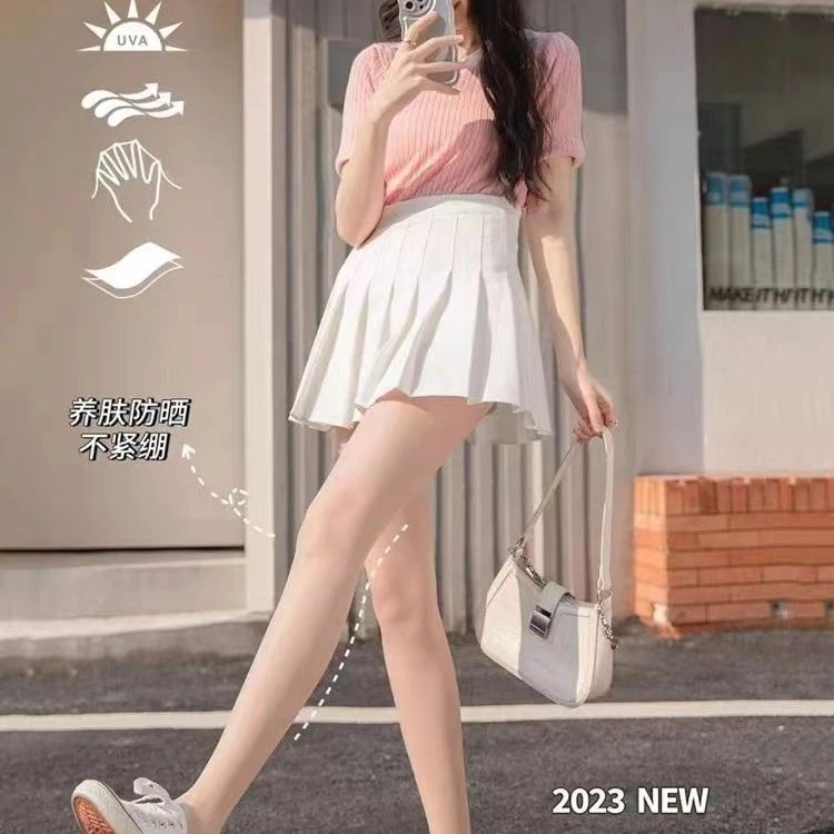 MT REALM防晒丝袜女薄款防勾丝女士丝袜夏季0d黑丝天鹅绒菠萝袜