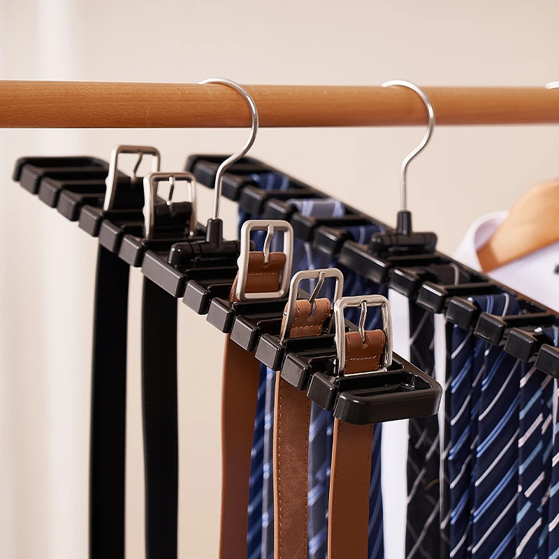 大容量皮带收纳神器衣柜内腰带领带多用置物架挂式腰带挂架.6220