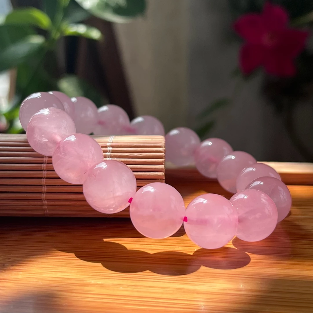 天然马粉粉水晶单圈手链甜美气质收藏百搭多样性发一件