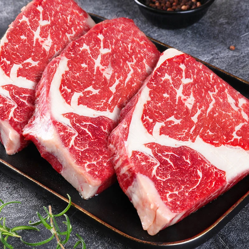华牧鲜澳洲进口谷饲原切雪花牛排边300g*5煎煮炖涮炒都方便