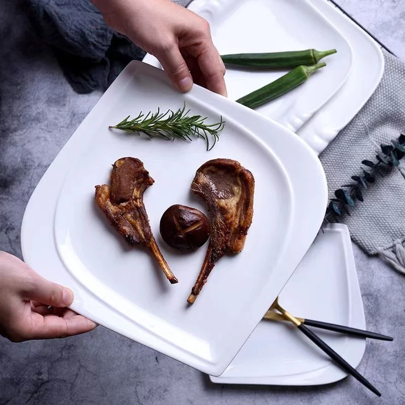 创意陶瓷异形盘酒店餐桌摆盘点心盘水果沙拉西餐盘高级简约早餐盘