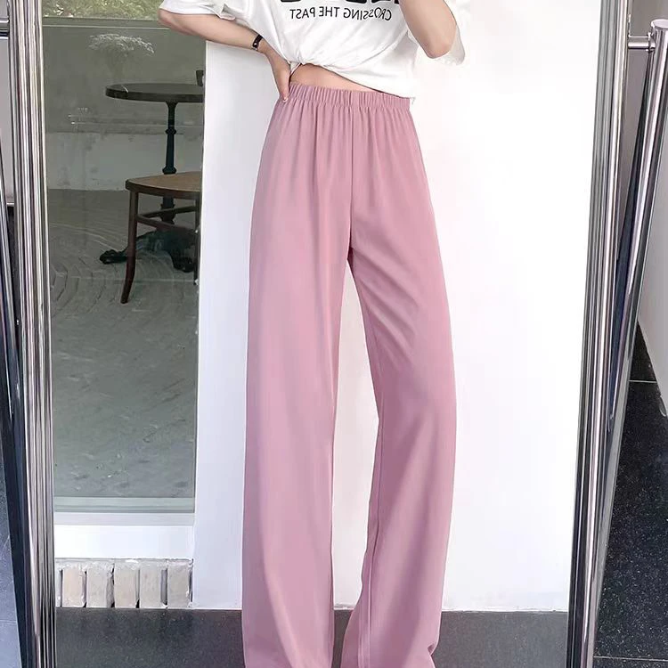 全松紧空气裤阔腿裤721