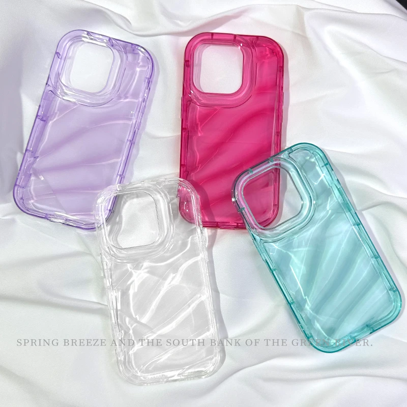 【内斜纹软壳】纯色手机苹果15半包软硅胶iphone15pro透明简约