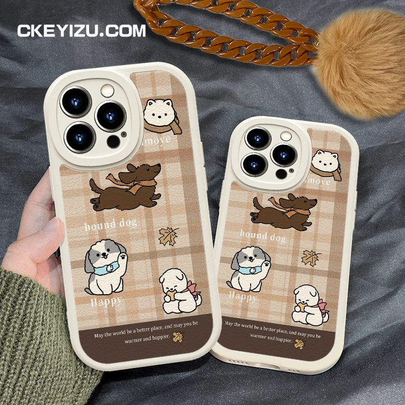 【小羊皮】冬狗手机苹果15硅胶iphone15pro小羊皮mate60小狗