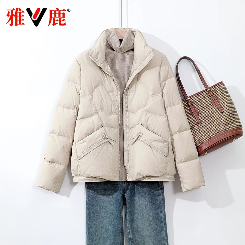 雅鹿2025新款轻薄羽绒服女时尚气质潮流百搭保暖休闲宽松显瘦外套