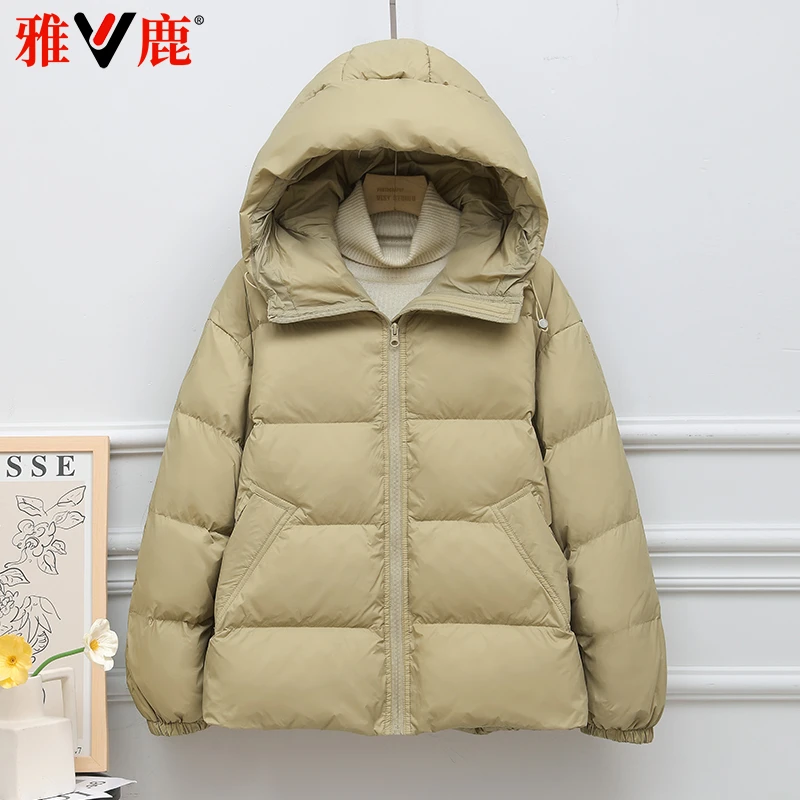 雅鹿2024新款羽绒服女轻薄韩版面包服百搭修身短款秋冬季女款外套
