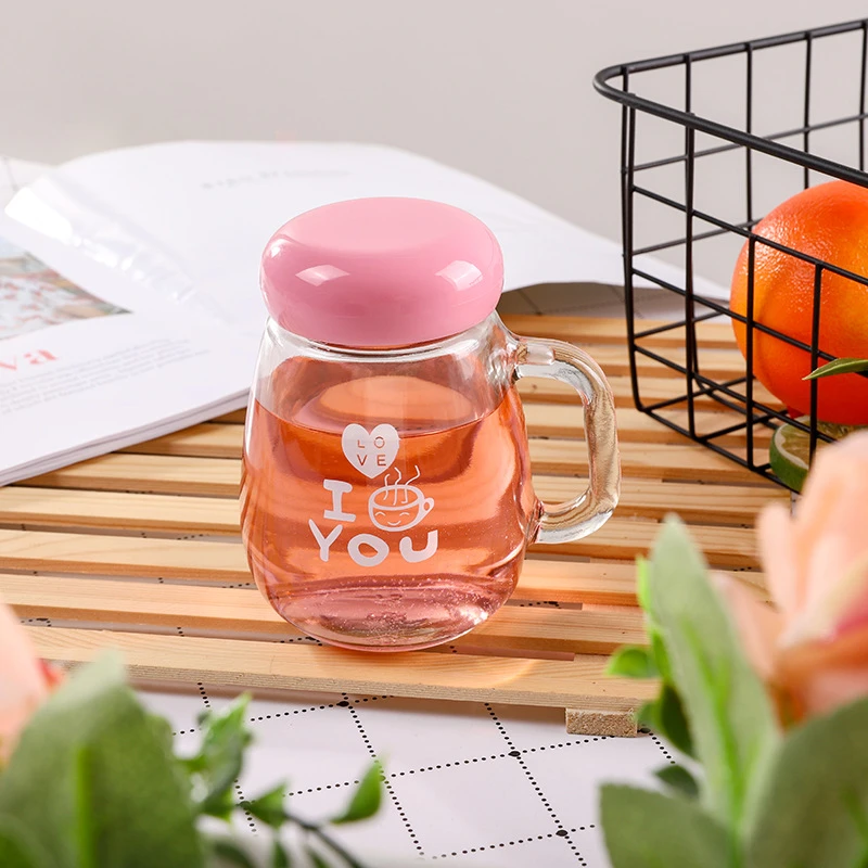 创意玻璃花茶杯随手杯礼品广告杯情侣水杯地推可定logo制礼品杯子