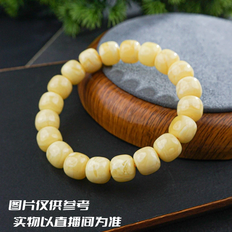 10mm+蜜蜡精工老型手串多样性其中一条天然原矿无优化俄料琥S系列